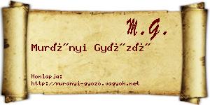 Murányi Győző névjegykártya